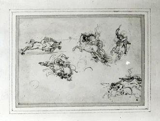 Estudio de jinetes en combate, 1503-4