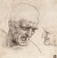 Estudio de las cabezas de dos guerreros de la batalla de Anghiari