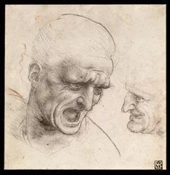 Estudio de las cabezas de dos guerreros de la batalla de Anghiari