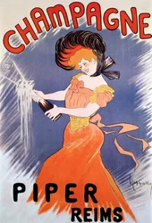 Cartel publicitario para Piper Champagne, siglo XX