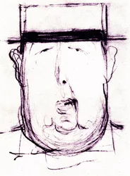 Caricatura del escritor irlandés Oscar Wilde (1854-1900) por Leonetto Cappiello (1875-1942) 1899