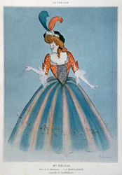La comediante Gabrielle Charlotte Reyu llamada Rejane (1856-1920) en el papel de la Montansier