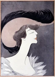 Retrato de la Sra. Longworth (Alice Roosevelt Longworth) (1884 - 1980), hija de Theodore Roosevelt. Caricatura de Leonetto Cappiello.