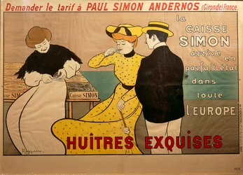 Cartel publicitario de venta de ostras