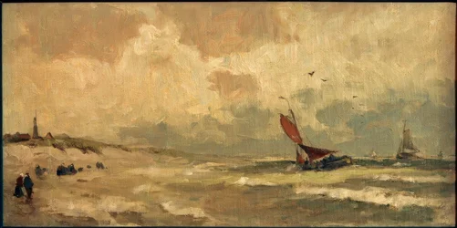 Barco de pesca frente a Neuwerk