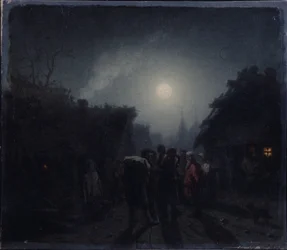 Frente a una taberna. Escena nocturna, 1860s-1870s
