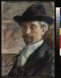 Auto retrato. Obra de Leonid Osipovich Pasternak (1862-1945), pastel sobre papel