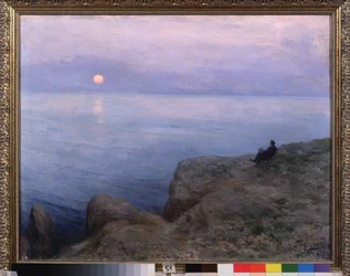 El poeta Alexander Pushkin (1799-1837) en la orilla. Obra de Leonid Osipovich Pasternak (1862-1945), pastel sobre cartón