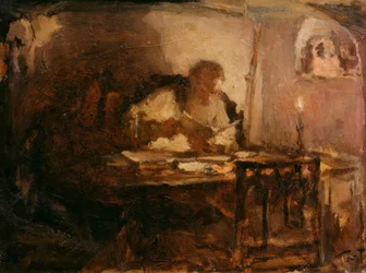 Leo Tolstoy en su estudio
