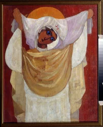 "La Virgen del Socorro" Pintura de Leonid Terentievich Chupyatov (1890-1941) 1920-1930 Colección privada