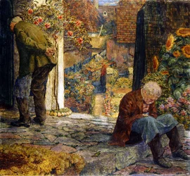 La casa de los pobres en Melk (óleo, témpera y lápiz sobre tabla)