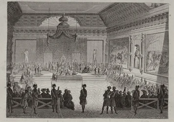 Asamblea de los Notables, 1787, grabado por Antoine Auguste Ernest Hebert (1817-1908)