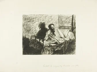 Retrato de Charles Meryon Sentado en la Cama