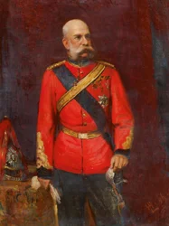 El emperador Francisco José I con uniforme del regimiento inglés