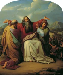 Moisés orando por la victoria