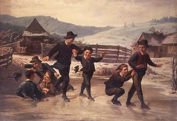 Niños patinando