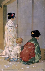 Postal creada para el estreno de "Madame Butterfly", en Brescia