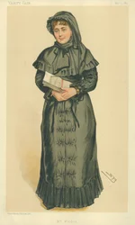Sra. Georgina Weldon, Sra. Weldon, 3 de mayo de 1884, caricatura de Vanity Fair