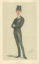 El Hon C R Spencer, el bebé de Bradlaugh, 10 de diciembre de 1881, caricatura de Vanity Fair