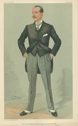 El Hon W F D Smith, Jefe de la mayor editorial de la Cristiandad, 8 de diciembre de 1904, caricatura de Vanity Fair
