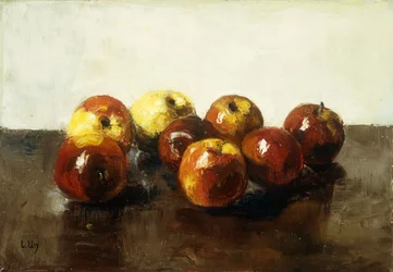 Una naturaleza muerta de manzanas