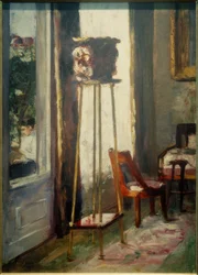 Interior (escena interior y mujer leyendo)