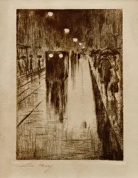 Calle de Leipzig bajo la lluvia