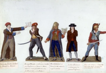 Personajes de cartón de la Revolución Francesa