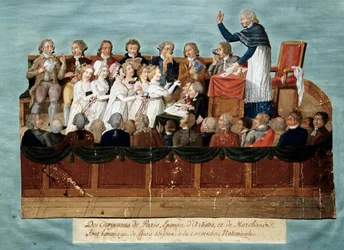 Revolución francesa: «Ciudadanos de París ofrecen sus joyas a la Convención Nacional». Ilustración de los hermanos Lesueur (siglo XVIII). 1792-1795. París, Museo Carnavalet