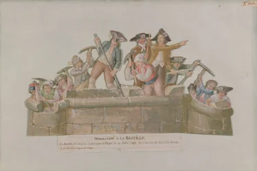 La demolición de la Bastilla, julio de 1789 (gouache sobre cartón)