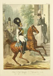 Personal y oficiales superiores del Regimiento de Coraceros de la Guardia de Vida, c. 1830