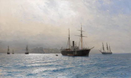 Barco Ruso en la entrada del estrecho del Bósforo, después de la guerra ruso-turca de 1877-1878
