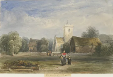 Iglesia de Leigh: pintura en acuarela