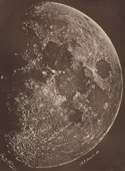 Fotografía de la luna en su primer cuarto, 6 de marzo de 1865