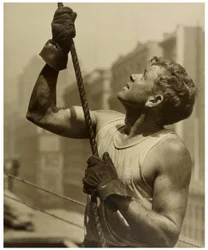 Trabajador de la construcción en el edificio Empire State, c.1930