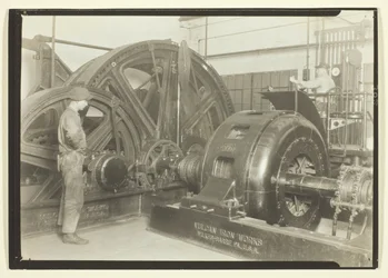 Las Minas Hoy Por Cables (Accionamiento Eléctrico). Esta es la sala de máquinas de una mina de Pennsylvania.