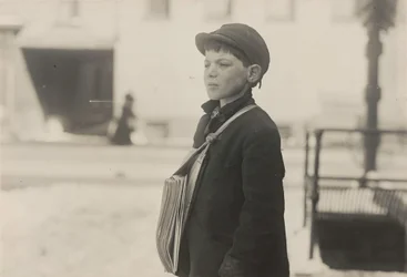 Tony Casale, Bolonia, 11 años vendiendo periódicos durante 4 años, Hartford..., marzo 1909