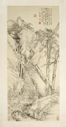 Paisaje después de Jing Hao y Guan Tong