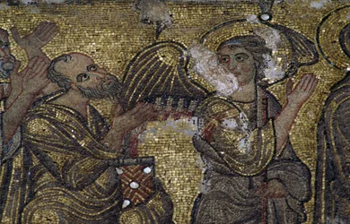 Ángel, detalle de los mosaicos en la Basílica de la Natividad (Lista del Patrimonio Mundial de la UNESCO, 2012), Belén, Palestina