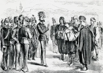 El general austriaco Josip Filipovic recibiendo una delegación musulmana