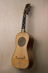 Chitarra battente (guitarra), instrumento musical construido en el taller del lutier Pasquale Scala en Praiano, Campania. Italia, siglo XX