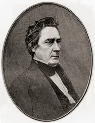 David Rice Atchison, de The Century Magazine, publicado 1887 (grabado)