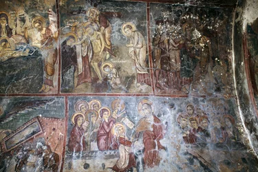 Frescos en la iglesia de Metamorphosis tou Sotiros, Kefali, Creta, Grecia