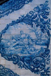 Azulejos vidriados del Palacio de los Condes de Estoi, Estoi, Portugal