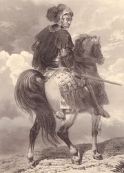 Retrato del líder militar y político italiano Gian Giacomo Trivulzio (1440-1518), grabado