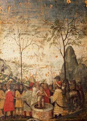 José vendido por sus hermanos, tabla pintada