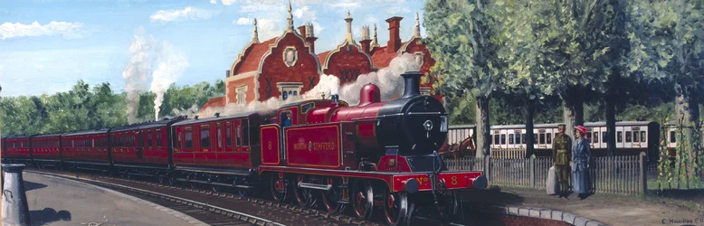 Tren del North Staffordshire Railway entrando en Stone Junction