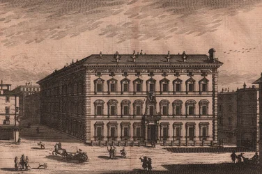 Palazzo Madama, Roma, Lacio, Italia, grabado en cobre, ca 165x135 cm