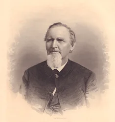 Retrato del clérigo metodista estadounidense John L Smith, grabado por FE Jones
