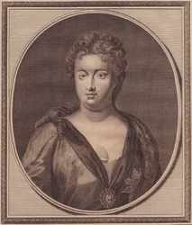 Retrato de Ana Estuardo, Reina de Gran Bretaña (1665-1714), grabado en cobre por John Goldar (1729-1795)